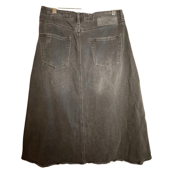 One Teaspoon x Free People Chain Maxi Slit Denim Grunge Whimsigoth Skirt Sz 27 - Picture 14 of 16